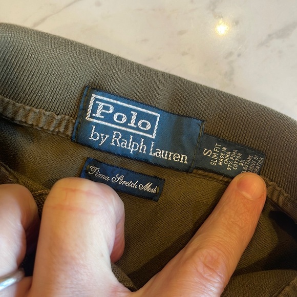 Polo Ralph Lauren Classic Piqué Slim Fit Polo Shirt in Army Green - Picture 3 of 9